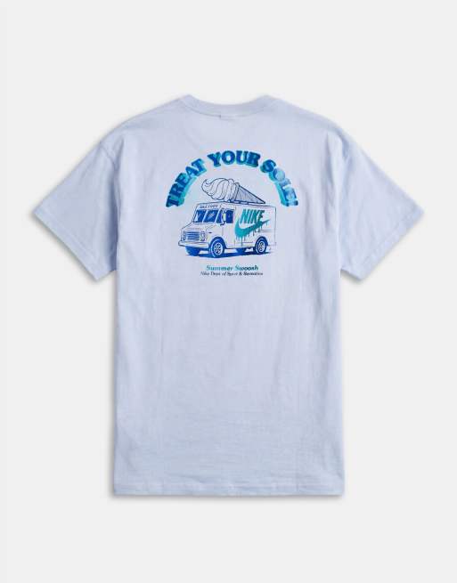 Nike ice cream van graphic back print t-shirt co-ord in light blue, 7 of 9