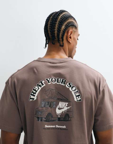Nike ice cream van graphic back print t-shirt in brown - view 1