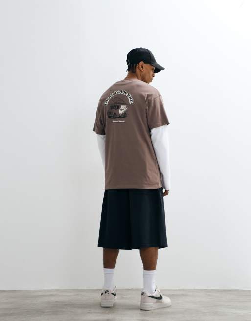 Nike ice cream van graphic back print t-shirt in brown, 4 of 9