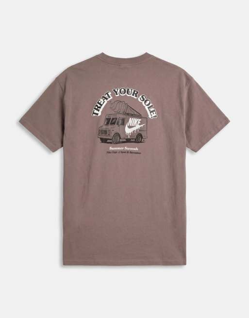 Nike ice cream van graphic back print t-shirt in brown, 7 of 9