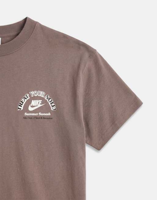 Nike ice cream van graphic back print t-shirt in brown, 8 of 9