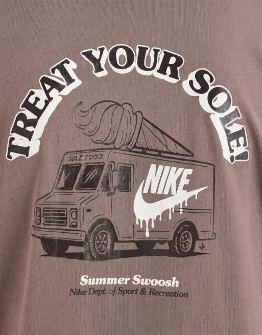 Nike ice cream van graphic back print t-shirt in brown, 9 of 9