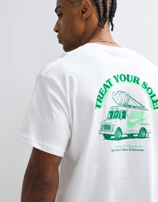 Nike ice cream van graphic back print t-shirt in white, 3 of 7