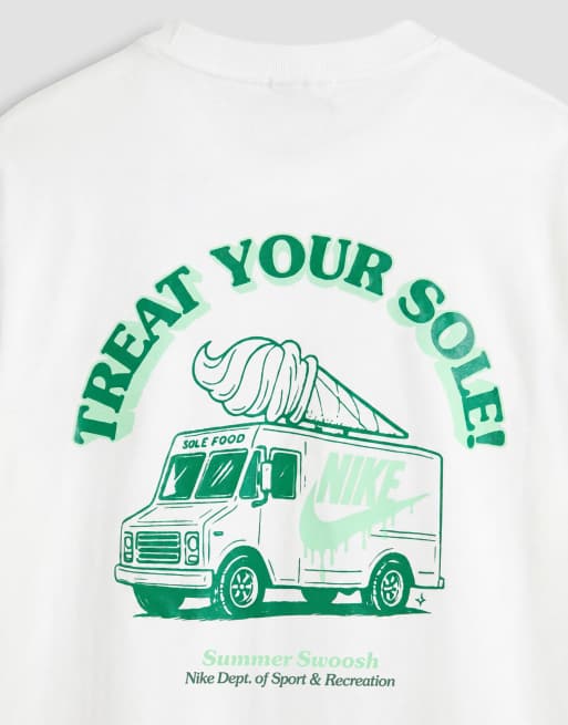 Nike ice cream van graphic back print t-shirt in white, 8 of 9