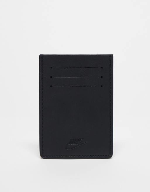 Nike icon air max 90 card wallet in dk smoke grey and black and white