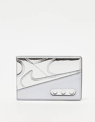 Nike Nike Icon Air Max 90 chrome card wallet in metallic silver