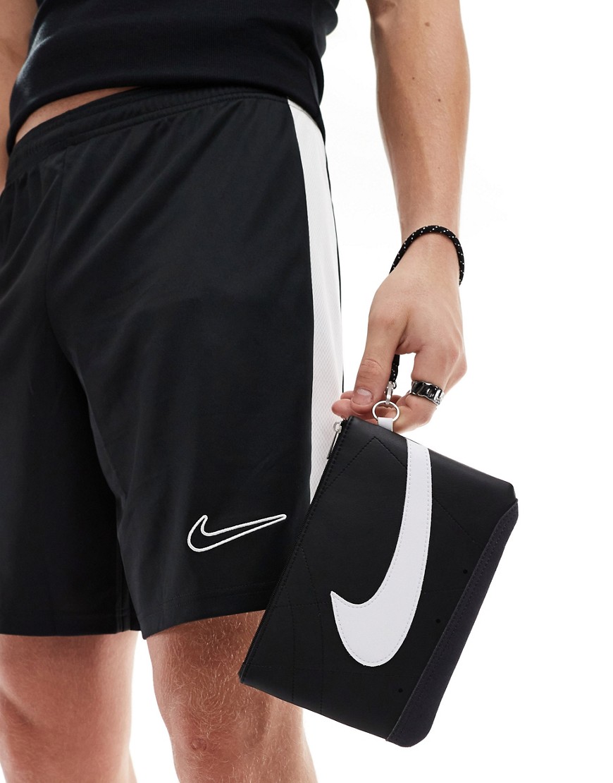 Nike Icon Blazer large wristlet bag in black and white