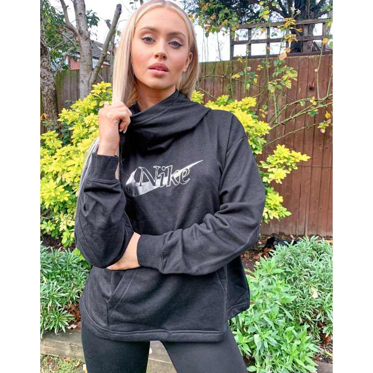 Nike Icon Clash funnel neck hoodie in black ASOS