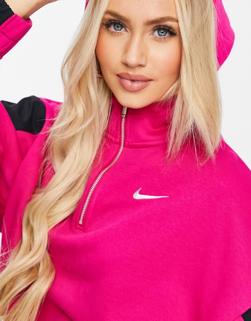 Nike Icon Clash hoodie in dark pink and black