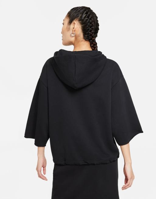 Nike Icon Clash oversized hoodie with drawstring hem in black