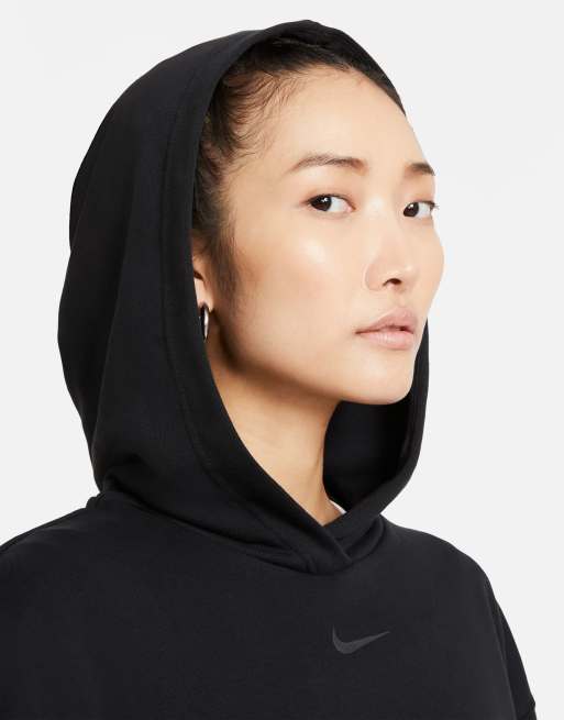 Nike Icon Clash oversized hoodie with drawstring hem in black