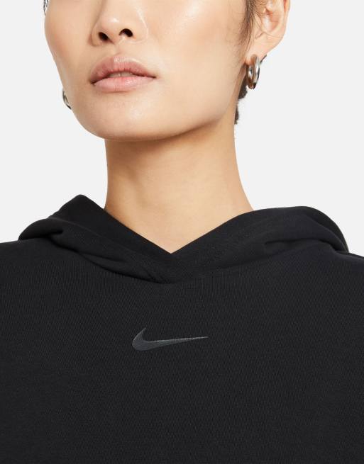 Nike Icon Clash oversized hoodie with drawstring hem in black