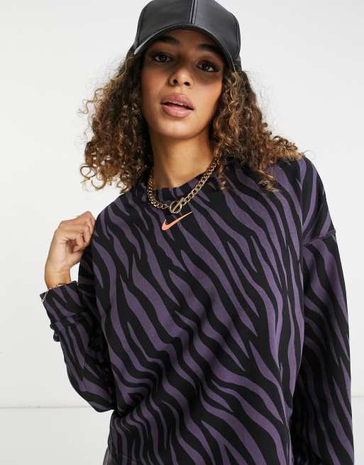 Je zal beter worden Natura Traditioneel Nike Icon Clash purple zebra print sweatshirt | ASOS