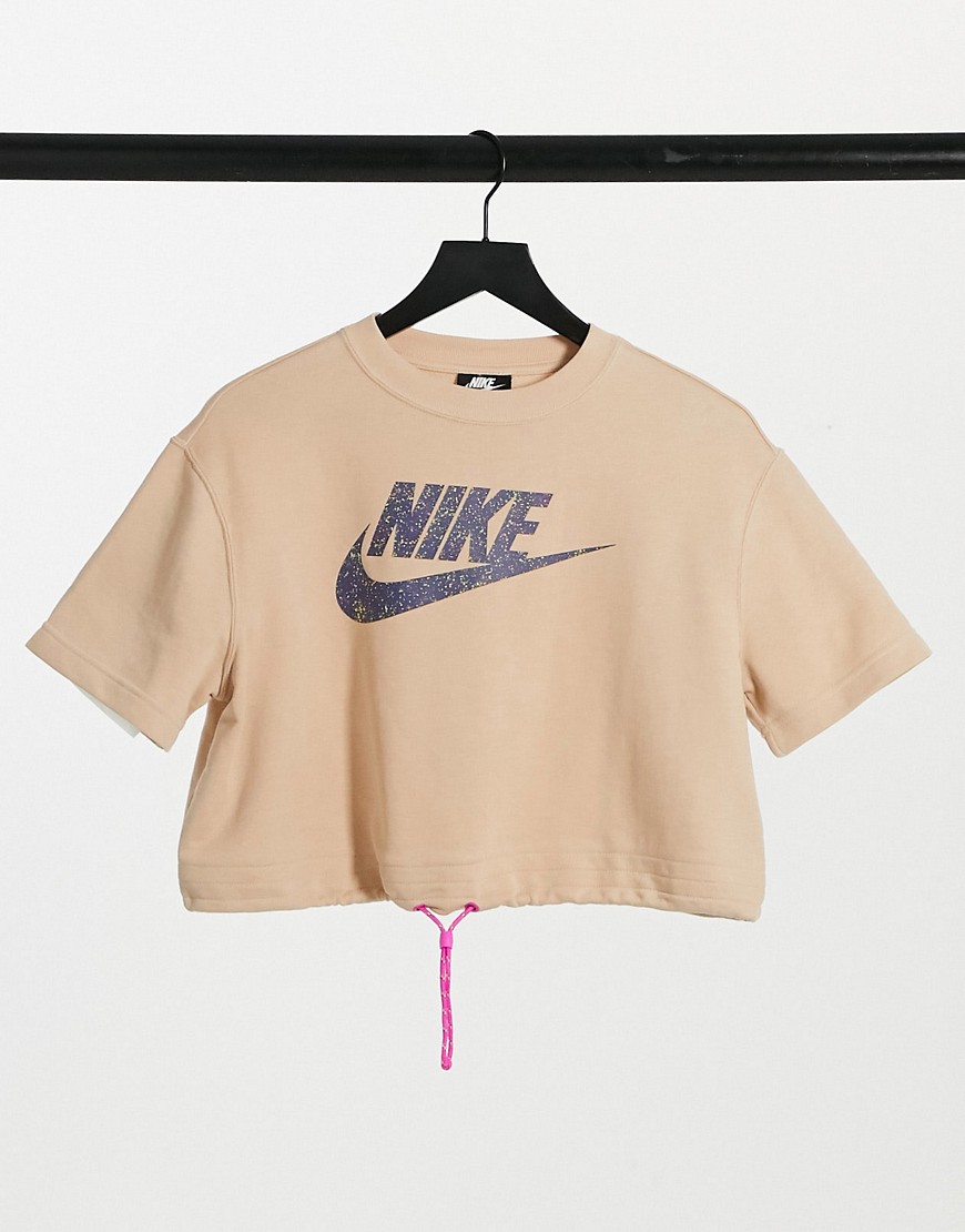 Nike Icon Clash top in dusty brown