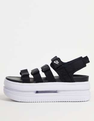 Nike Icon Classic Platform Sandals In Black
