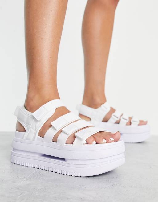 Nike Icon Classic platform sandals in white