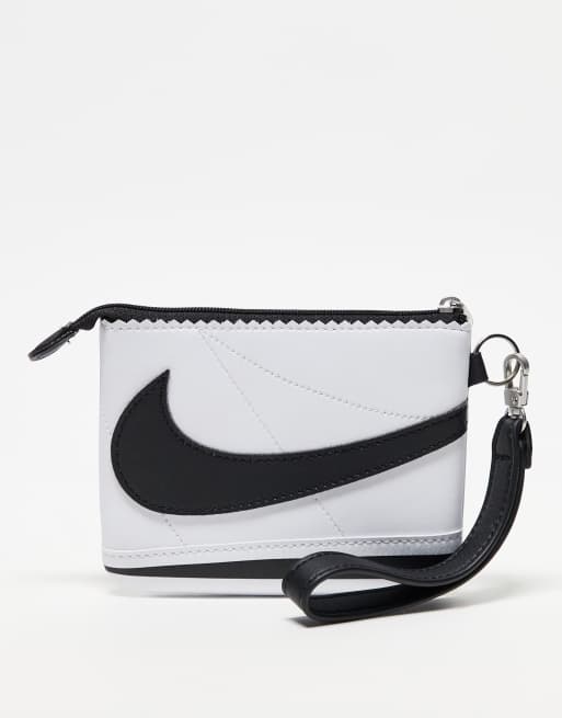Nike – Icon Cortez – Biało-czarna torebka do noszenia na nadgarstku