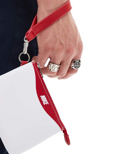 Nike Icon Cortez wristlet bag in white red and blue | ASOS
