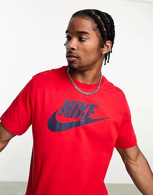 Nike Icon Futura T-shirt in red | ASOS