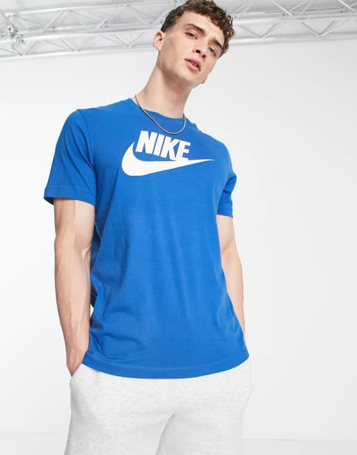 kleermaker Abnormaal aanklager Nike - Icon Futura - T-shirt met logo in blauw | ASOS