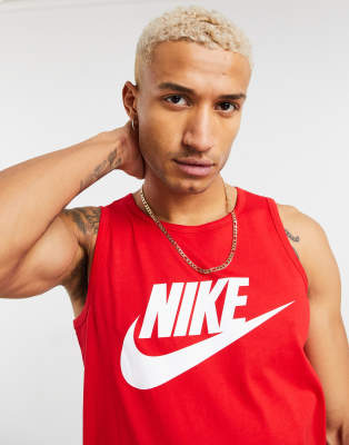 Nike Icon Futura Tank Top In Red In Red