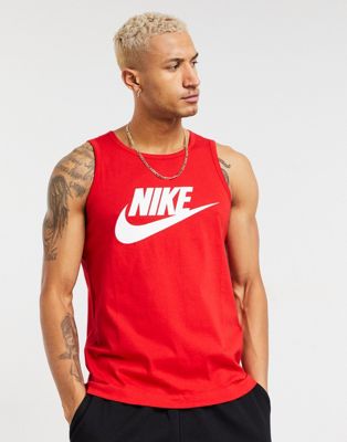 Nike Icon Futura tank top in red | ASOS