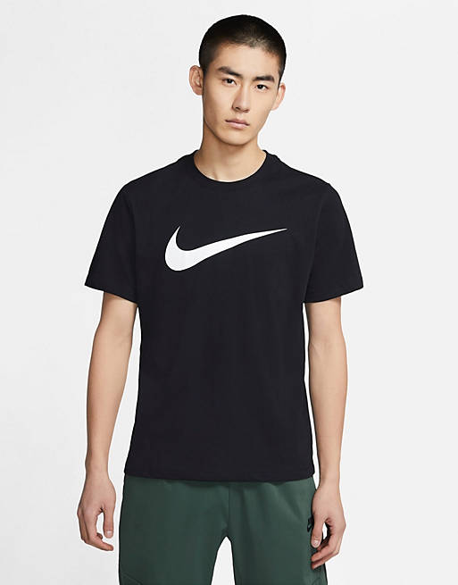 Blacken Offer Pearl Nike Icon Swoosh t-shirt in black | ASOS