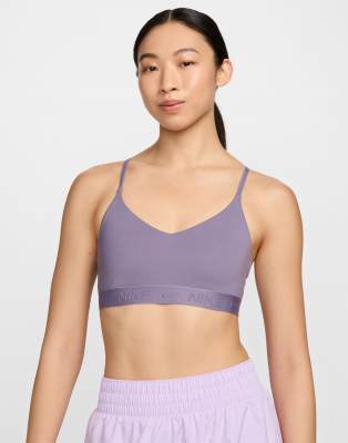 Nike Indy Training Dri-FIT light support bra in purple-Blue