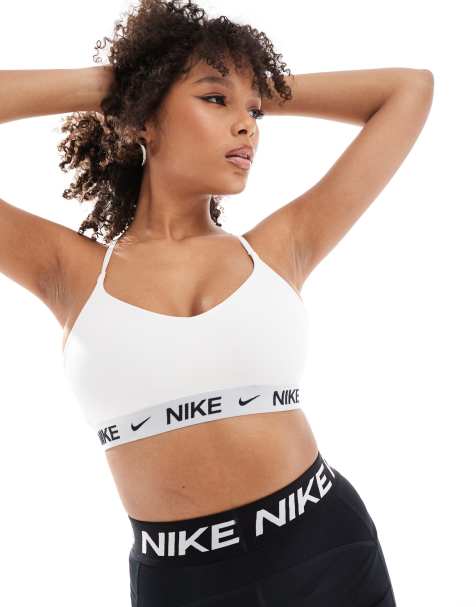 Nike Indy Training Dri-FIT light support bra in white - view 1