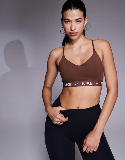 Nike Indy Training Dri-FIT light support sports bra in brown - view 1