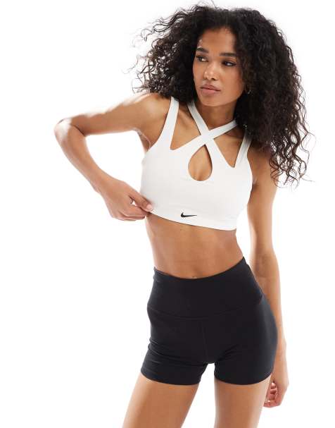 Nike Indy Training freestyle light support sports bra in white - view 1
