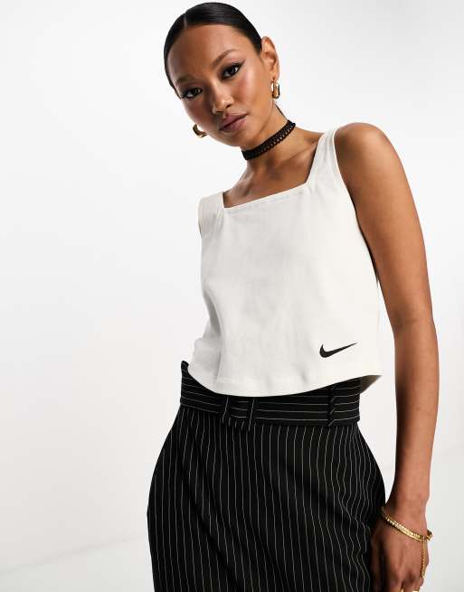 Nike jersey cami tank top in sail white ASOS