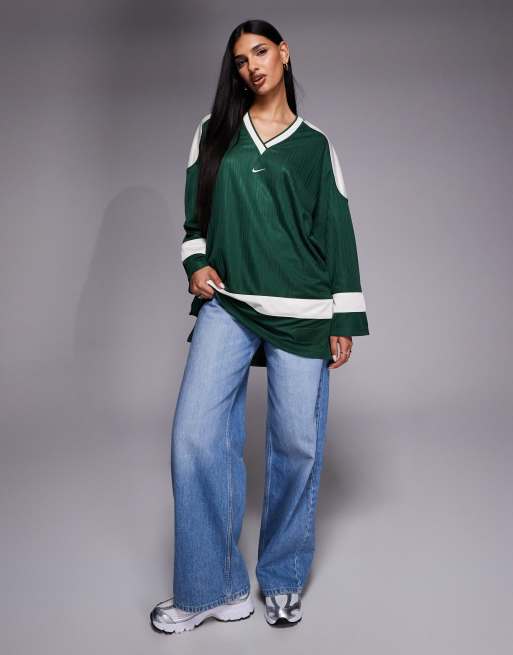 Nike jersey in green and beige , 3 of 4
