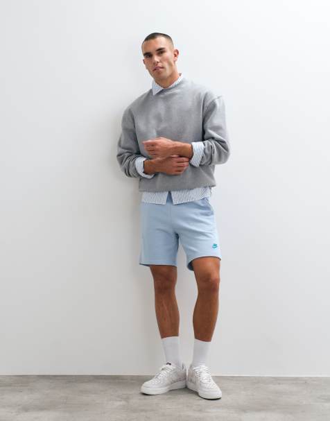 Nike jersey shorts co-ord in light blue - view 1