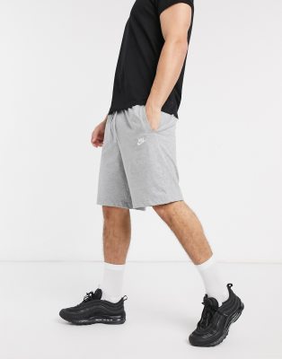 nike jersey shorts in grey