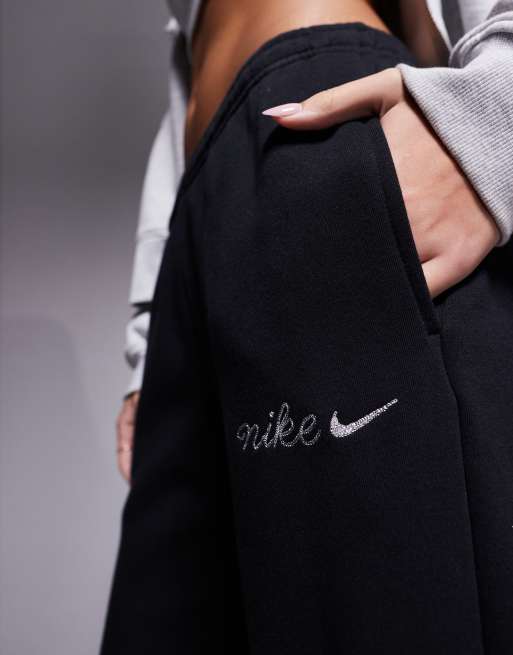 Nike - Joggers dritti neri con scritta del logo, 2 di 5