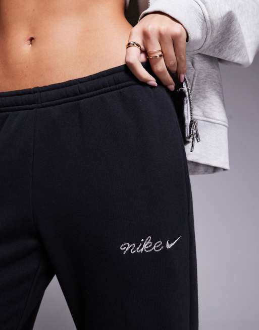 Nike - Joggers dritti neri con scritta del logo, 5 di 5