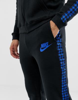 nike gingham check joggers