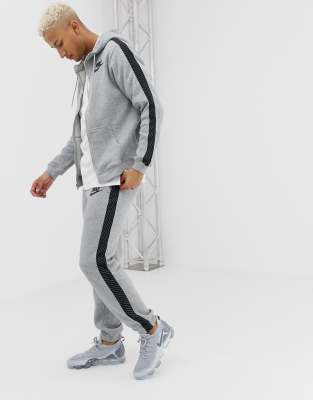 nike tape track pants grey