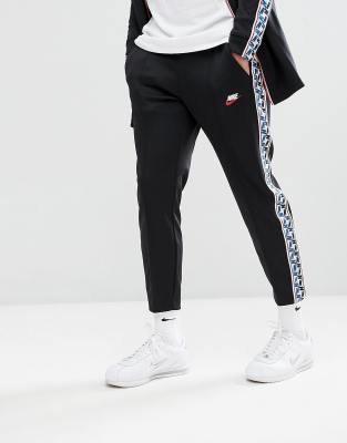 nike taped joggers black