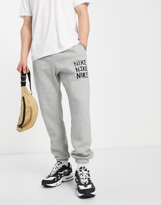 Nike – Jogginghose in Grau mit Bündchen und „Have a Nike Day“-Logo