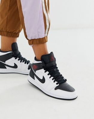 Nike Jordan 1 Mid White And Black 