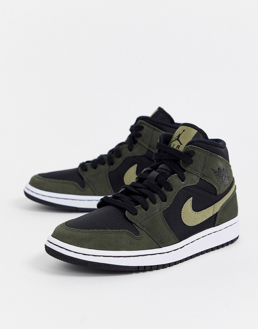 Nike - Jordan 1 - Sneakers nero medio e verde