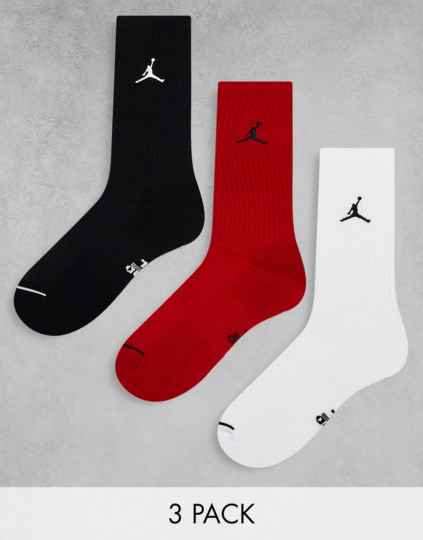 Nike Jordan 3-pack socks in black/white/red-Multi