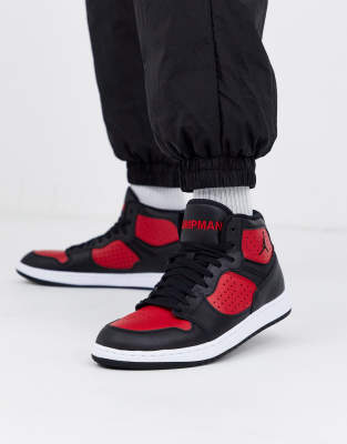 jordan access black gym red white