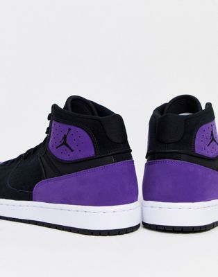 black and purple jumpman jordans