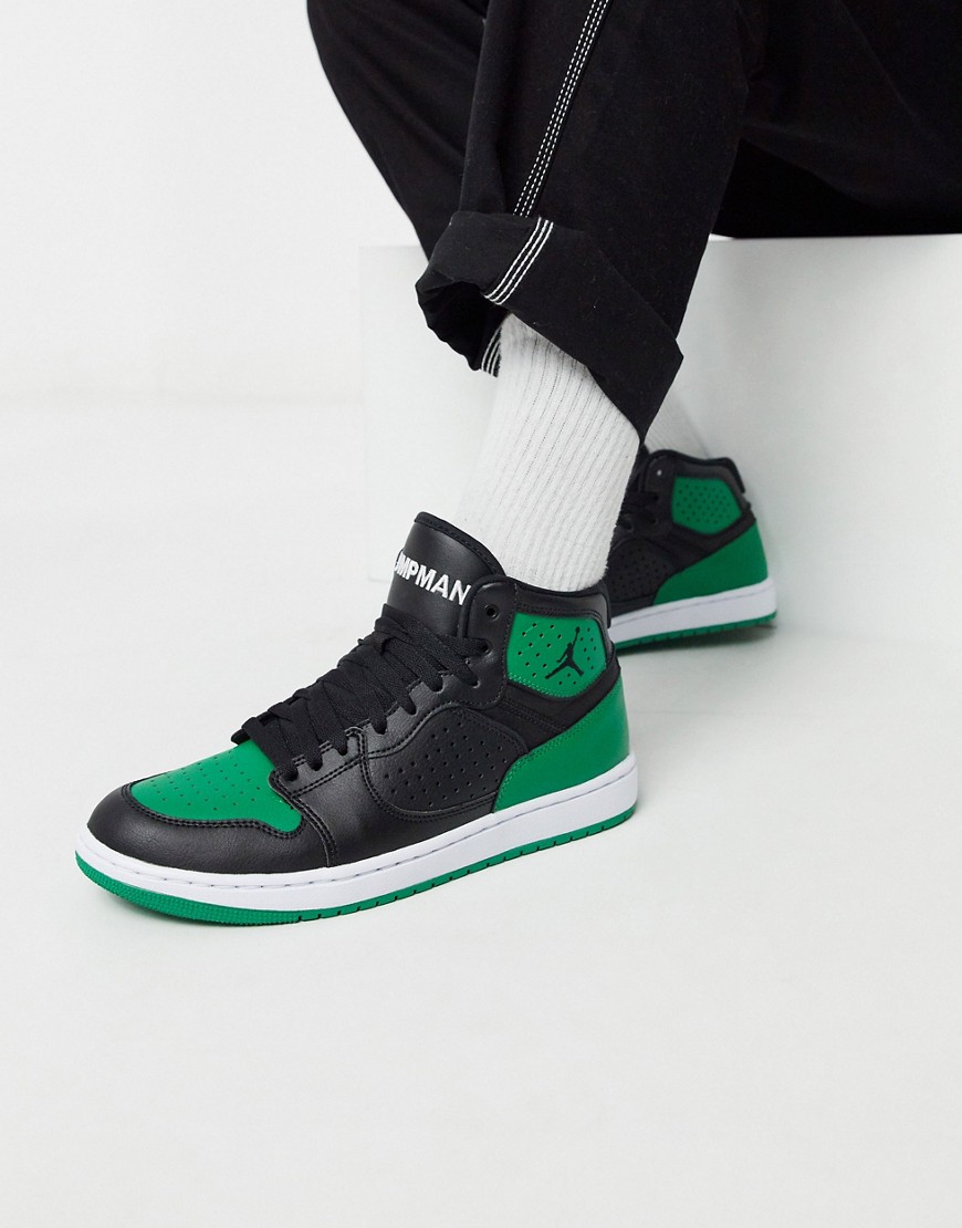 Nike Jordan Access trainers in green/black