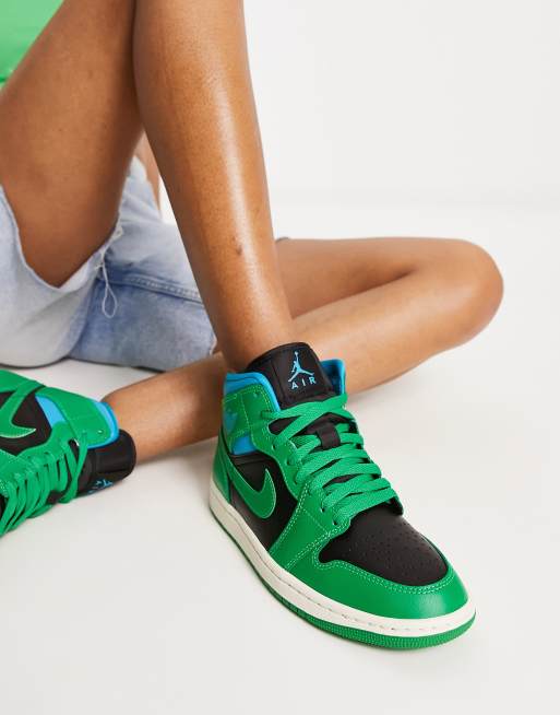 Air jordan 1 mid womens cheap lifestyle shoe (white/black/red/yellow/green)