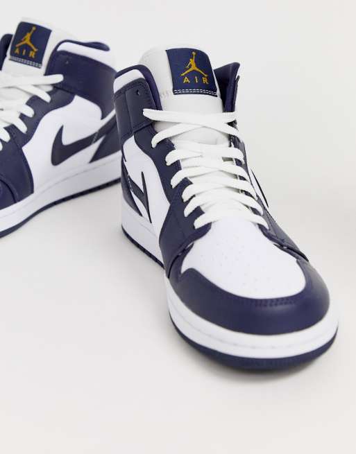 Nike Jordan Air Jordan 1 Baskets mi montantes Bleu marine et