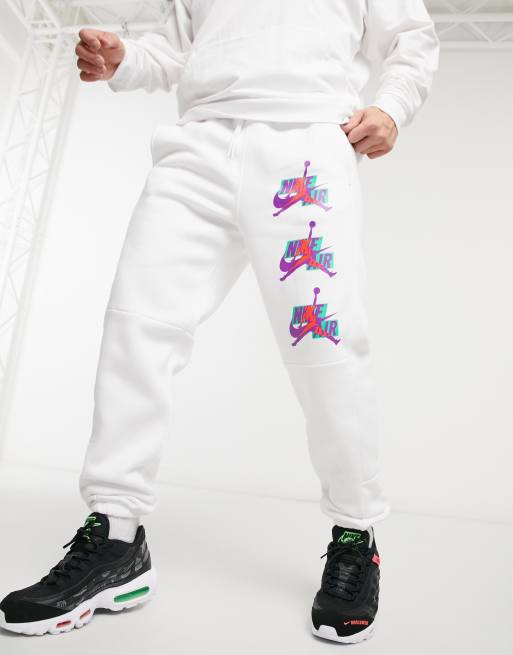 Jordan cheap joggers white